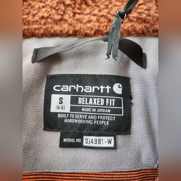 Carhartt Brown and Gray Relaxed Fit Fleece Pullover Womens Size Small NWT - Picture 6 of 8